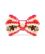 Barrette pour chien fleuri rouge