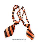 Festive tie for dogs and cats - black and orange striped