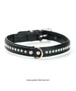 collier noir strass pour caniche