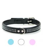 collier strass noir pour chien 2 rangées