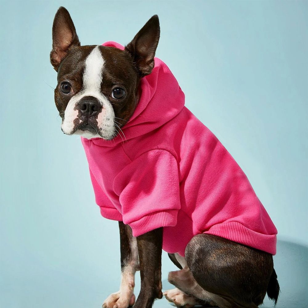 sudadera rosa lisa con perro