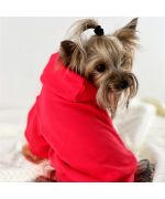 sudadera de perro roja