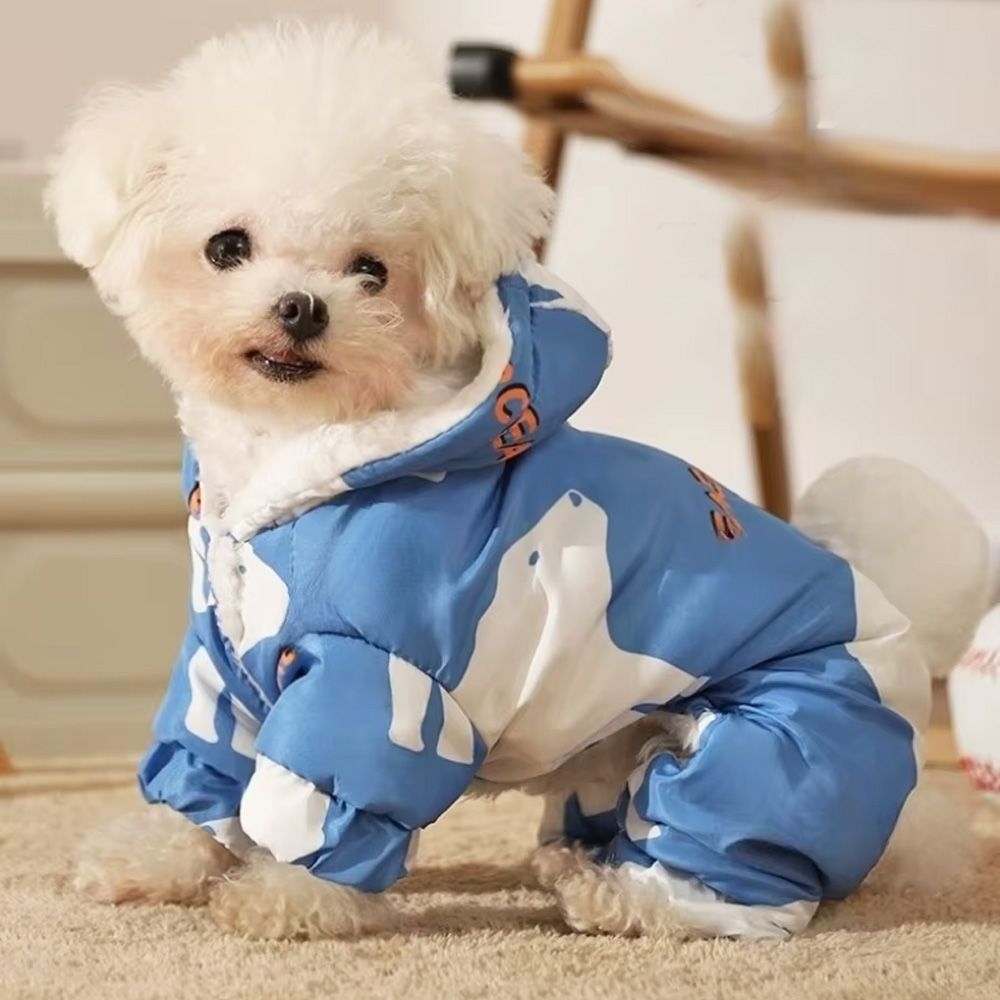 Waterproof fur-lined dog jumpsuit