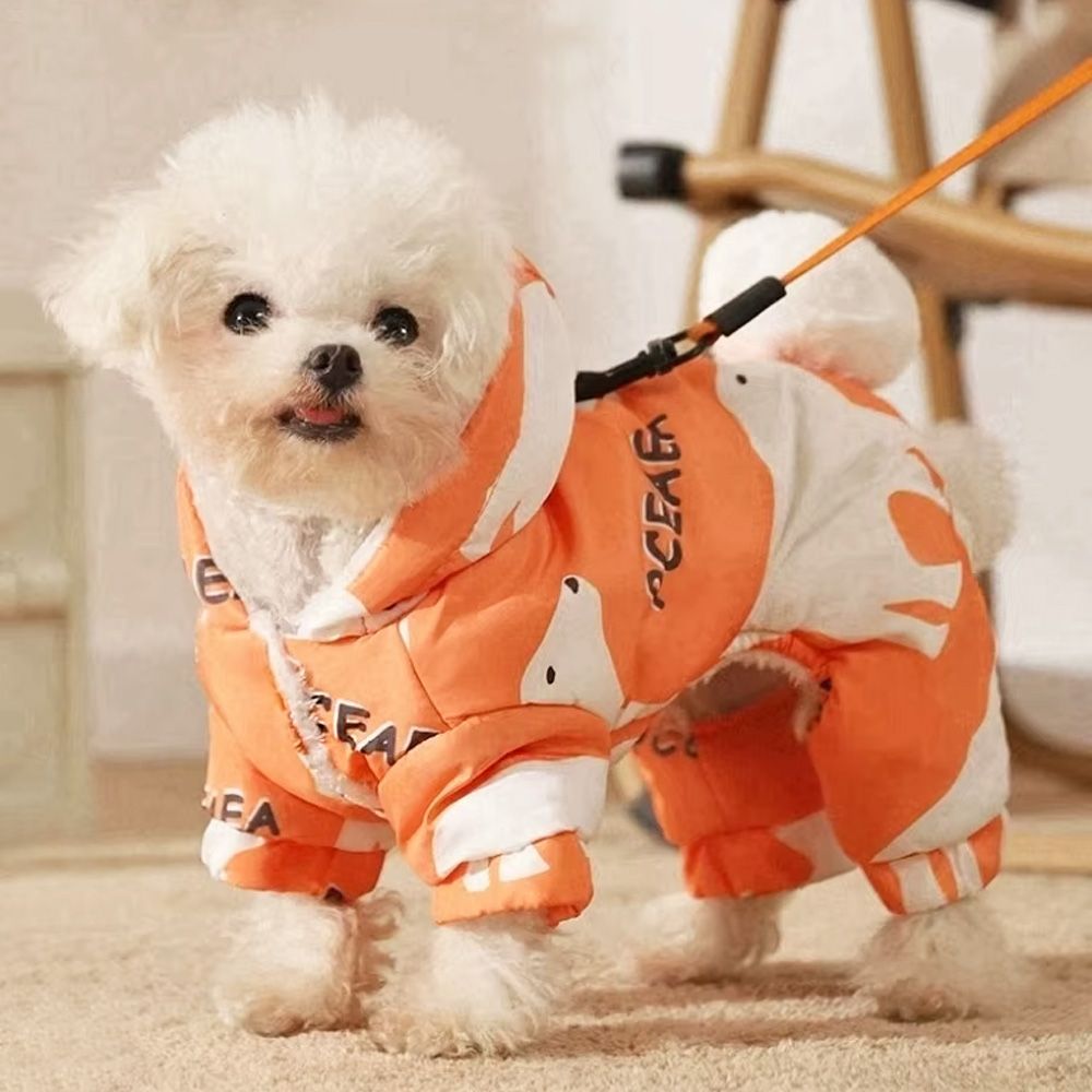 Waterproof fur-lined dog jumpsuit