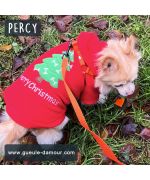 Jersey navideño con capucha para perro rojo regalo original boca de amor Francia