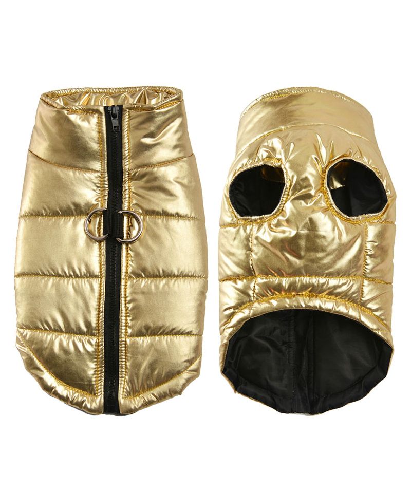 gold dog puffer jacket